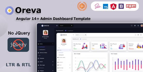 Oreva Angular Admin Dashboard Template UI Kit