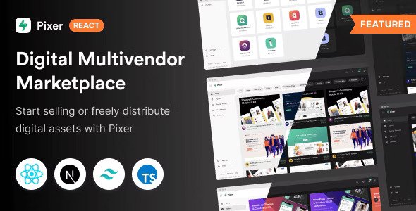 PixerReact Multivendor Digital Marketplace Template