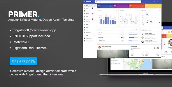 Primer Angular & React Material Design Admin Template