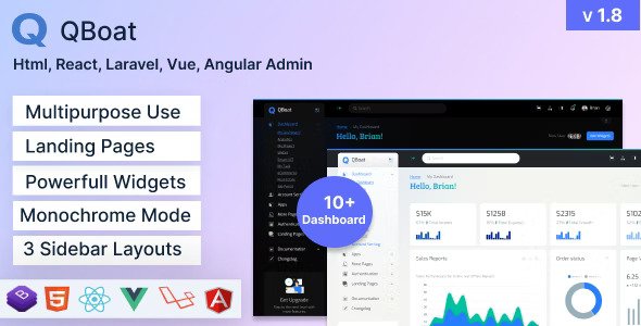 Qboat Bootstrap Responsive Admin Dashboard Template