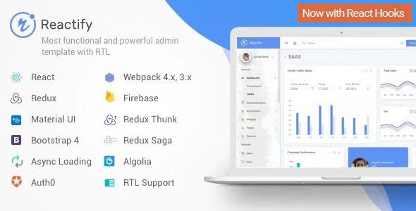 Reactify React Redux Material BootStrap  Laravel Admin Template