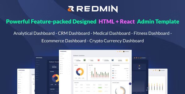 Redmin React HTML Dark Version Admin Template