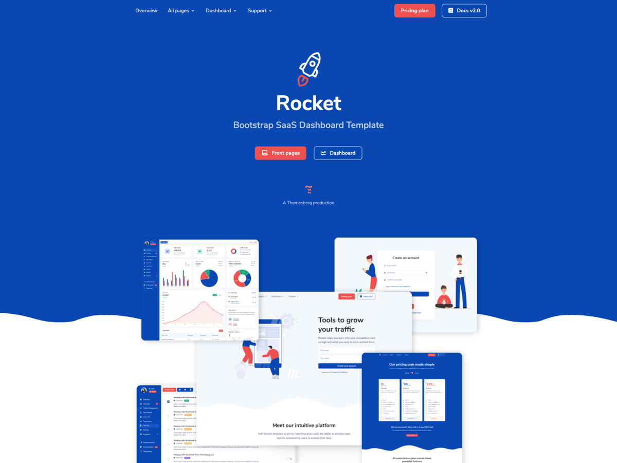 Rocket Startup Bootstrap Front Dashboard Theme