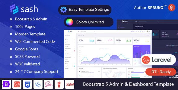 Sash Laravel Admin & Dashboard Template