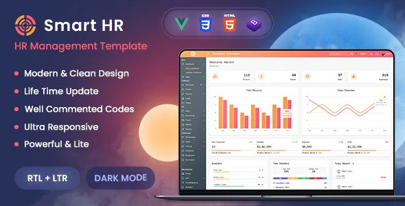 SmartHR HR, Payroll, Project, Task & Employee Management Bootstrap Admin Template Vuejs