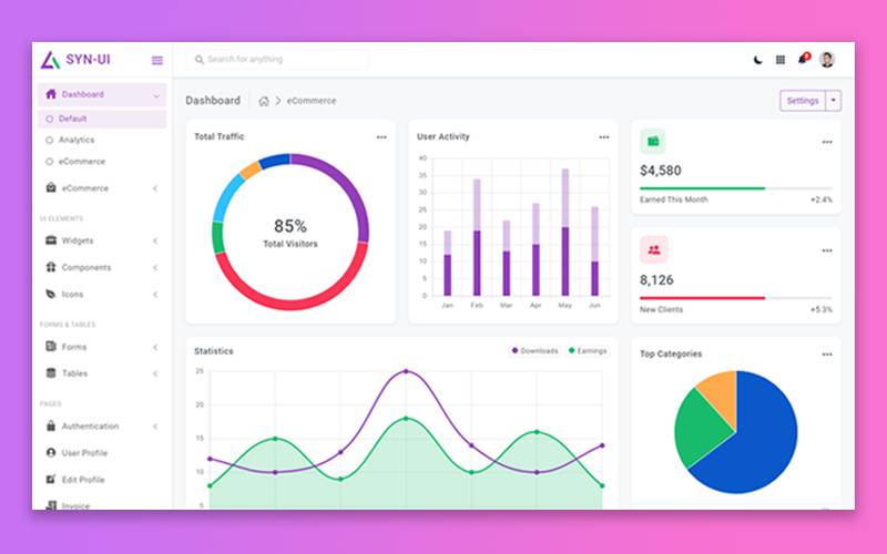 SYNUI Bootstrap Admin Template