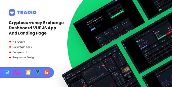 Tradio Cryptocurrency Exchange Vue App Dashboard