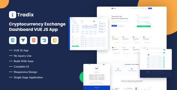 Tradix Cryptocurrency Exchange Vuejs App