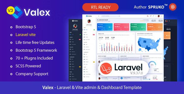 Valex Laravel Vite Admin and Dashboard Template