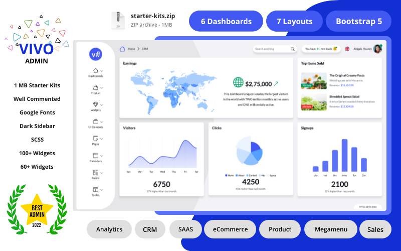 Vivo Bootstrap Admin Dashboard Template