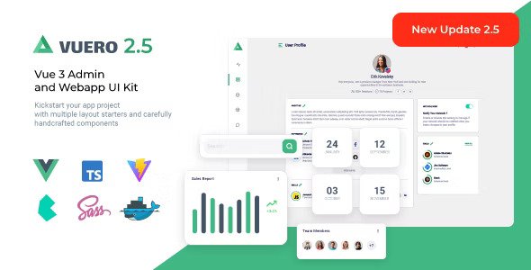 Vuero VueJS Admin and Webapp UI Kit