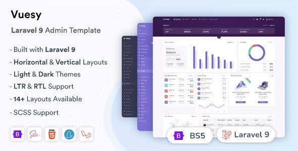 Vuesy Laravel Admin & Dashboard Template