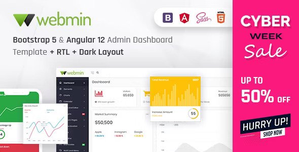 Webmin Bootstrap & Angular Admin Dashboard Template