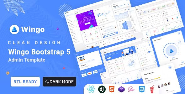 Wingo React Js , django, Bootstrap HTML Admin & Dashboard Template