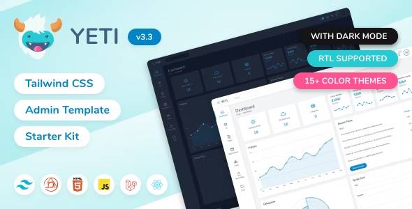 Yeti Tailwind CSS HTML Laravel & React Admin Template