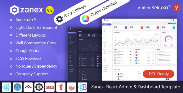 Zanex React Admin & Dashboard Template