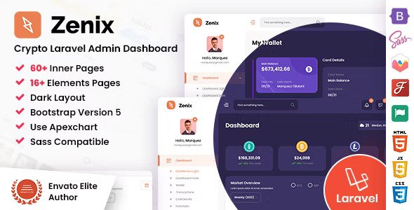 Zenix Crypto Laravel Admin Dashboard Template